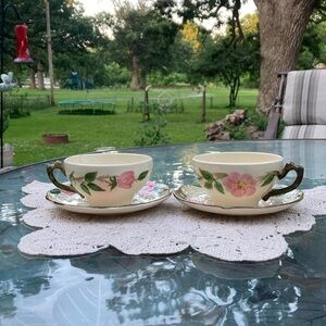 Franciscan Desert Rose 4 oz Tea Cup and Saucer Set of 2 Vintage